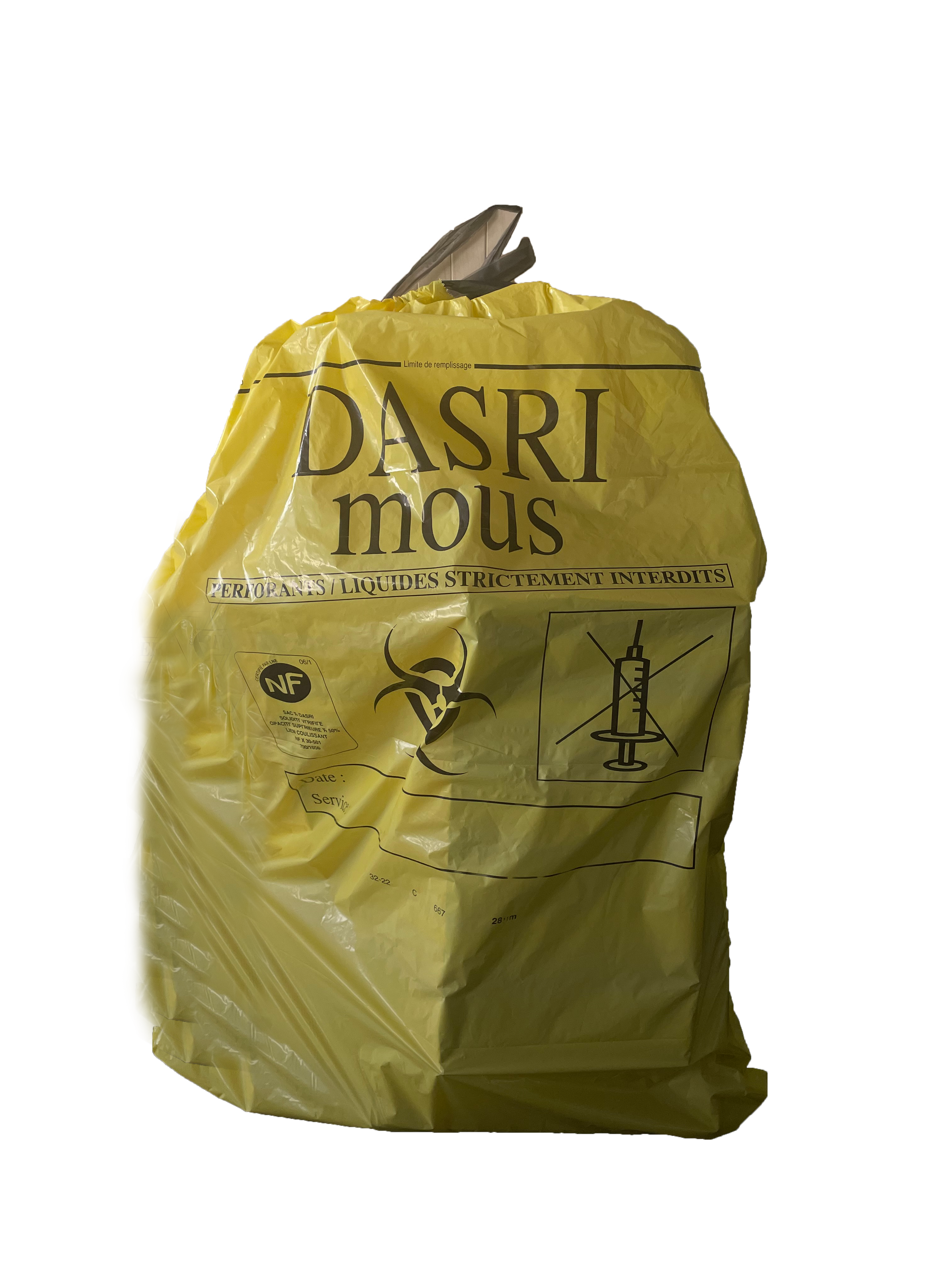 15 L BD DASRI jaune lien coulissant